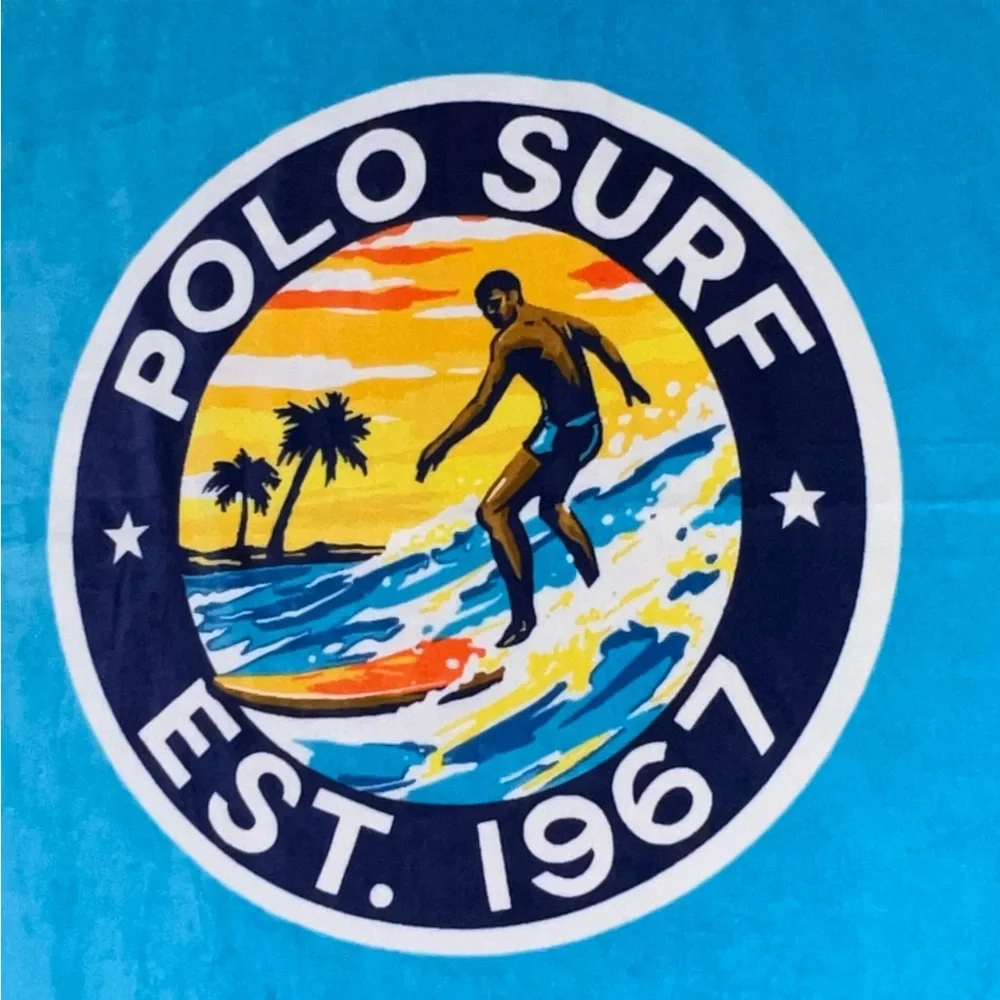 Polo Ralph Lauren Surf 1967 100% Cotton Beach Towel Turquoise Blue Men 35” X 66”